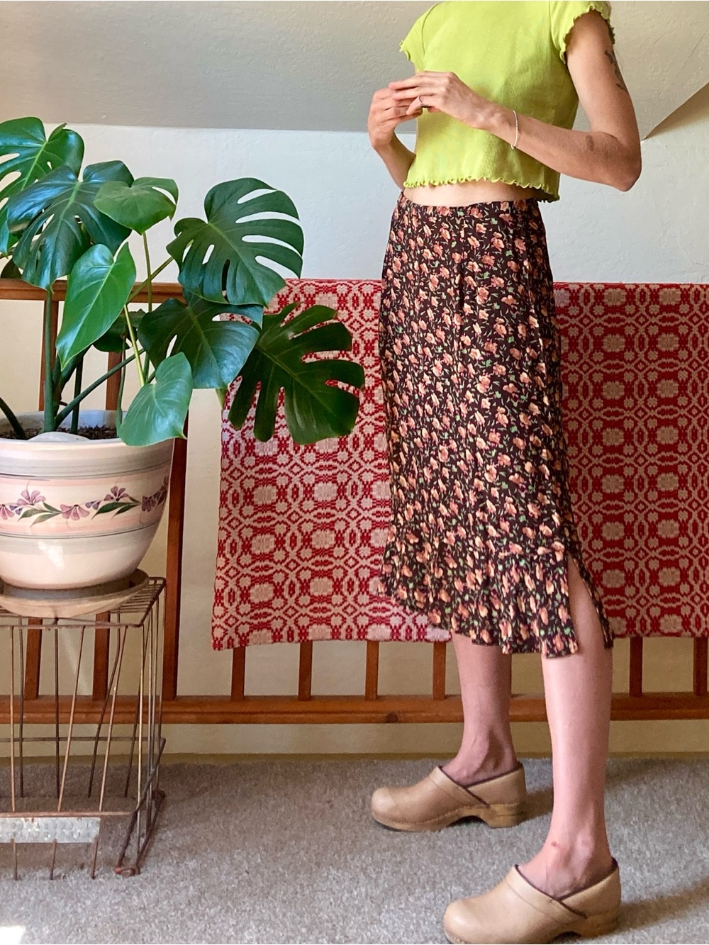 Vintage Y2K 1990s Rayon Skirt